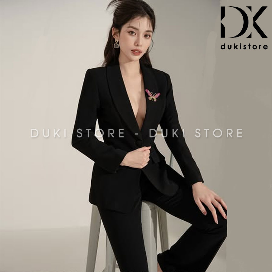 bộ vest nữ 1 cúc quần ống loe màu đen đẹp bo-vest-nu-1-cuc-quan-ong-loe-mau-den-dep-DKU0087.jpg
